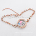 Neueste Edelstahl magnetischen Roségold Kristall Perle Kette Locket Armband Designer Schmuck